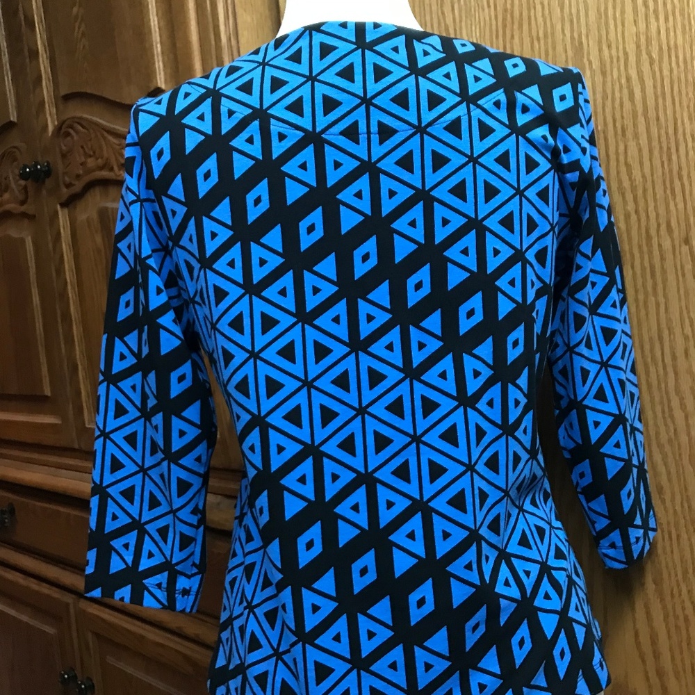 Ruby Rd. NWOT Petite Small Beaded Diagonal Diamond Top - Picture 4 of 6